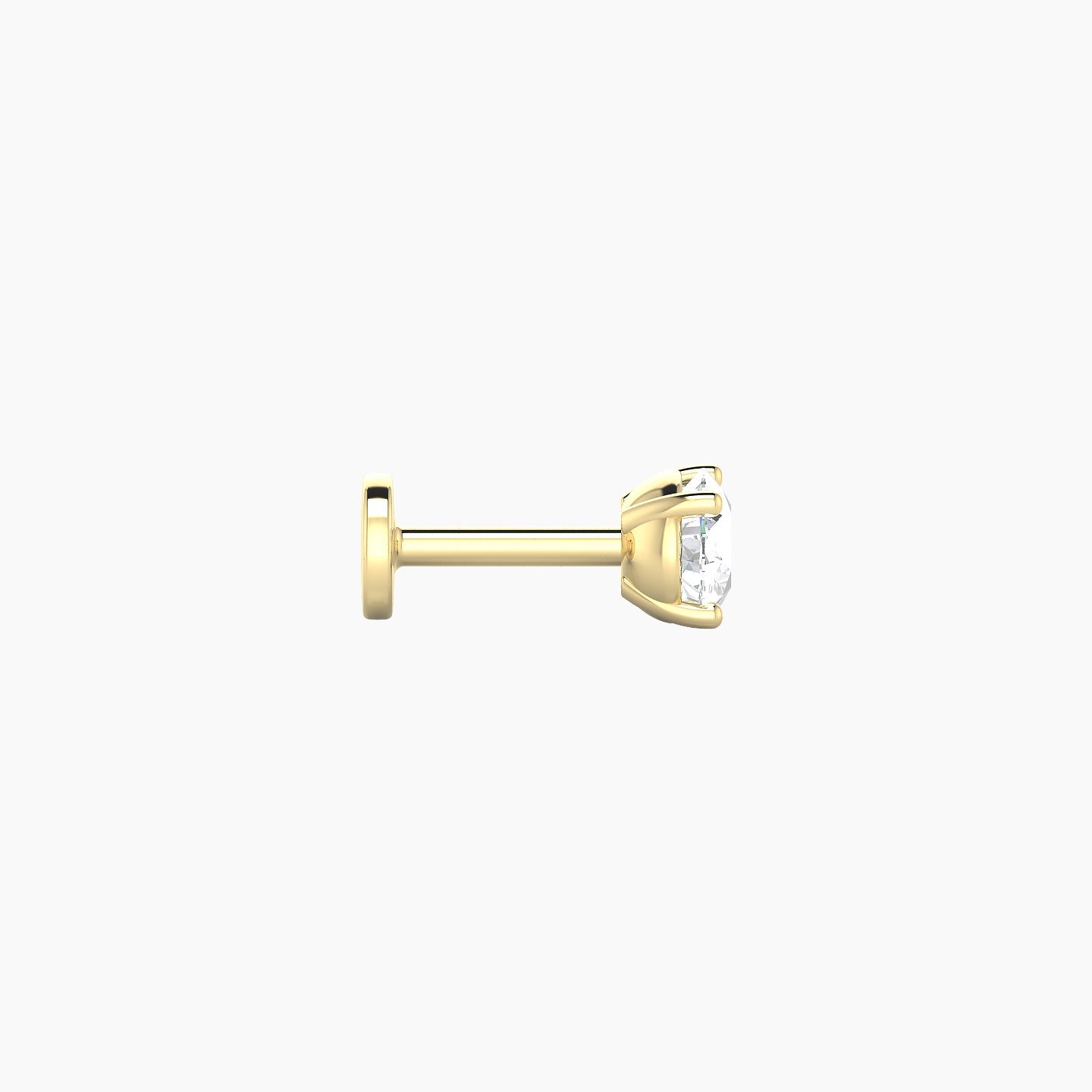 Nut | 18k Yellow Gold 4 mm 5 mm Round Diamond Nostril Piercing