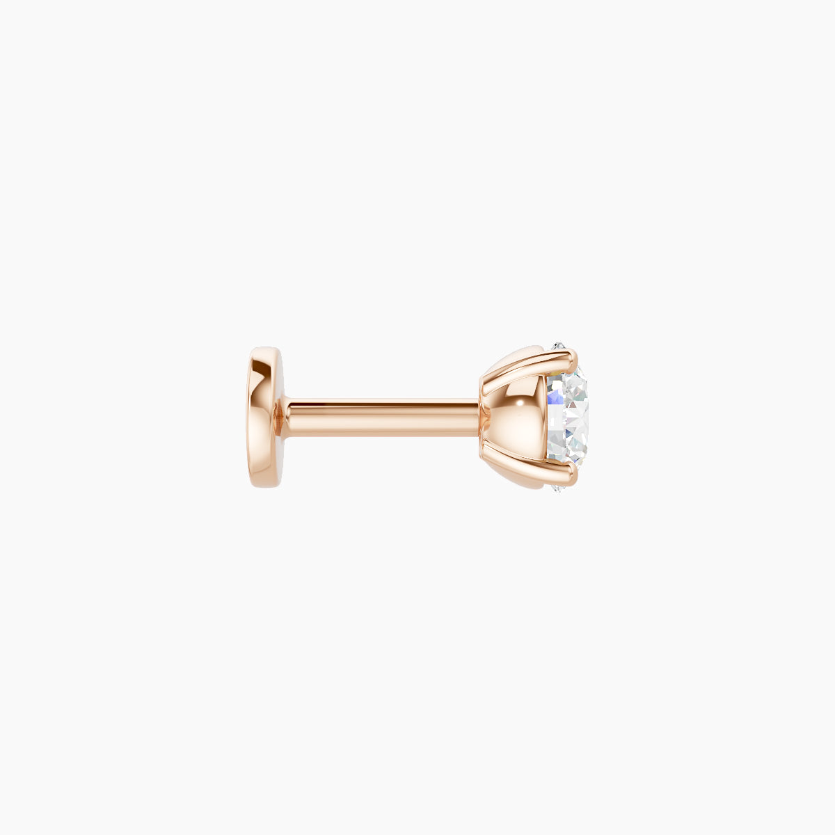 Nut | 18k Rose Gold 3.8 mm 5 mm Round Diamond Piercing