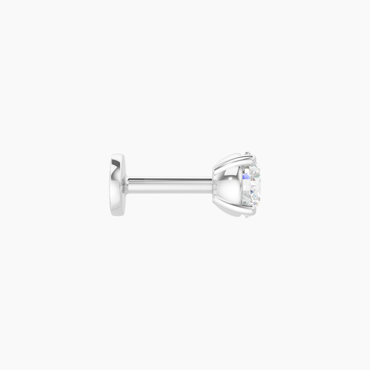 Nut | 18k White Gold 3.8 mm 5 mm Round Diamond Piercing