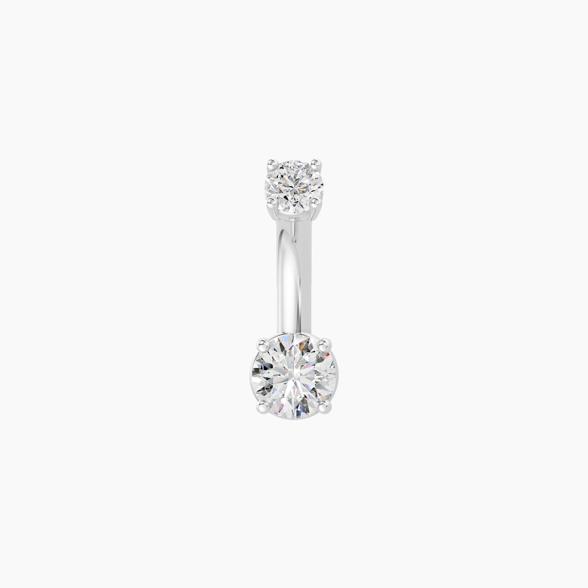Nut | 18k White Gold 4 mm 6 mm Round Diamond Belly Piercing