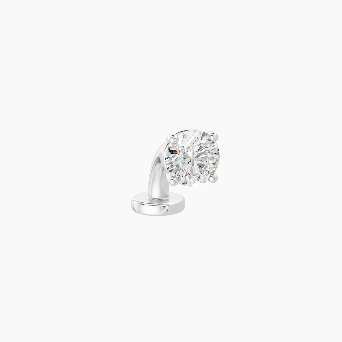 Nut | 18k White Gold 3.8 mm 6 mm Round Diamond Floating Navel Piercing