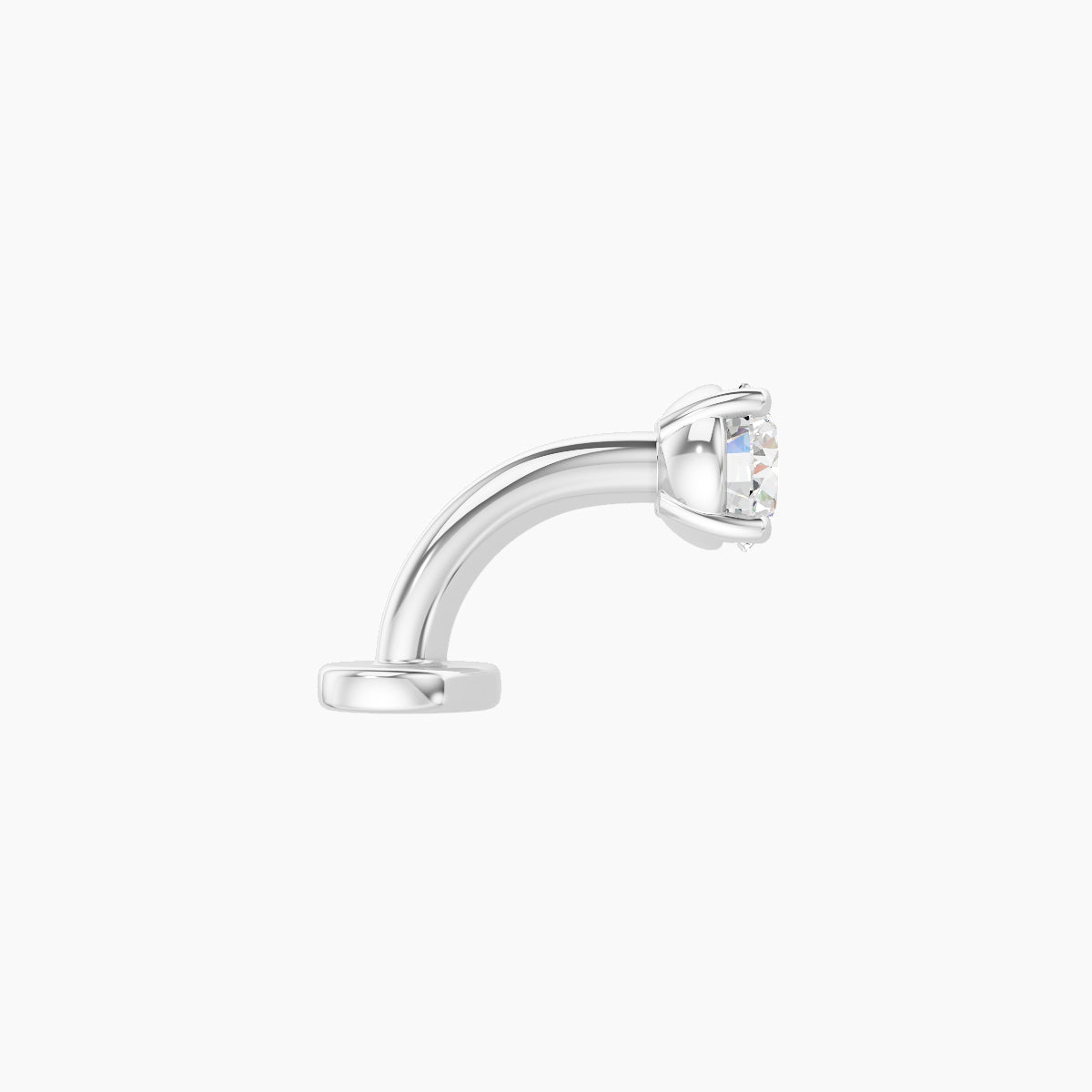 Nut | 18k White Gold 3.8 mm 6 mm Round Diamond Floating Navel Piercing