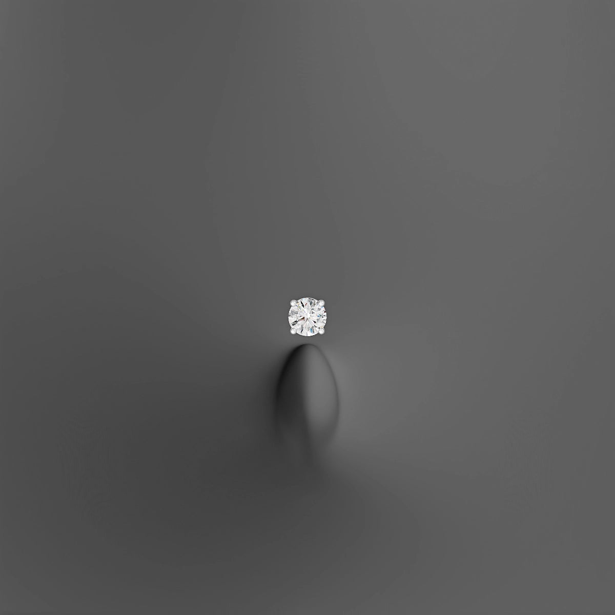 Nut | 18k White Gold 3.8 mm 6 mm Round Diamond Floating Navel Piercing