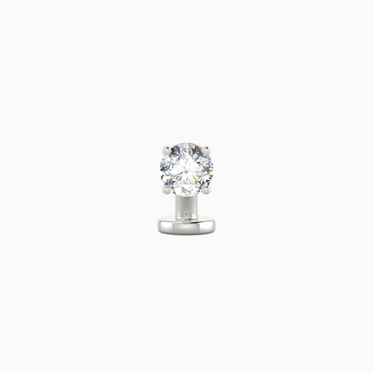 Nut | 18k White Gold 4 mm 6 mm Round Diamond Floating Navel Piercing