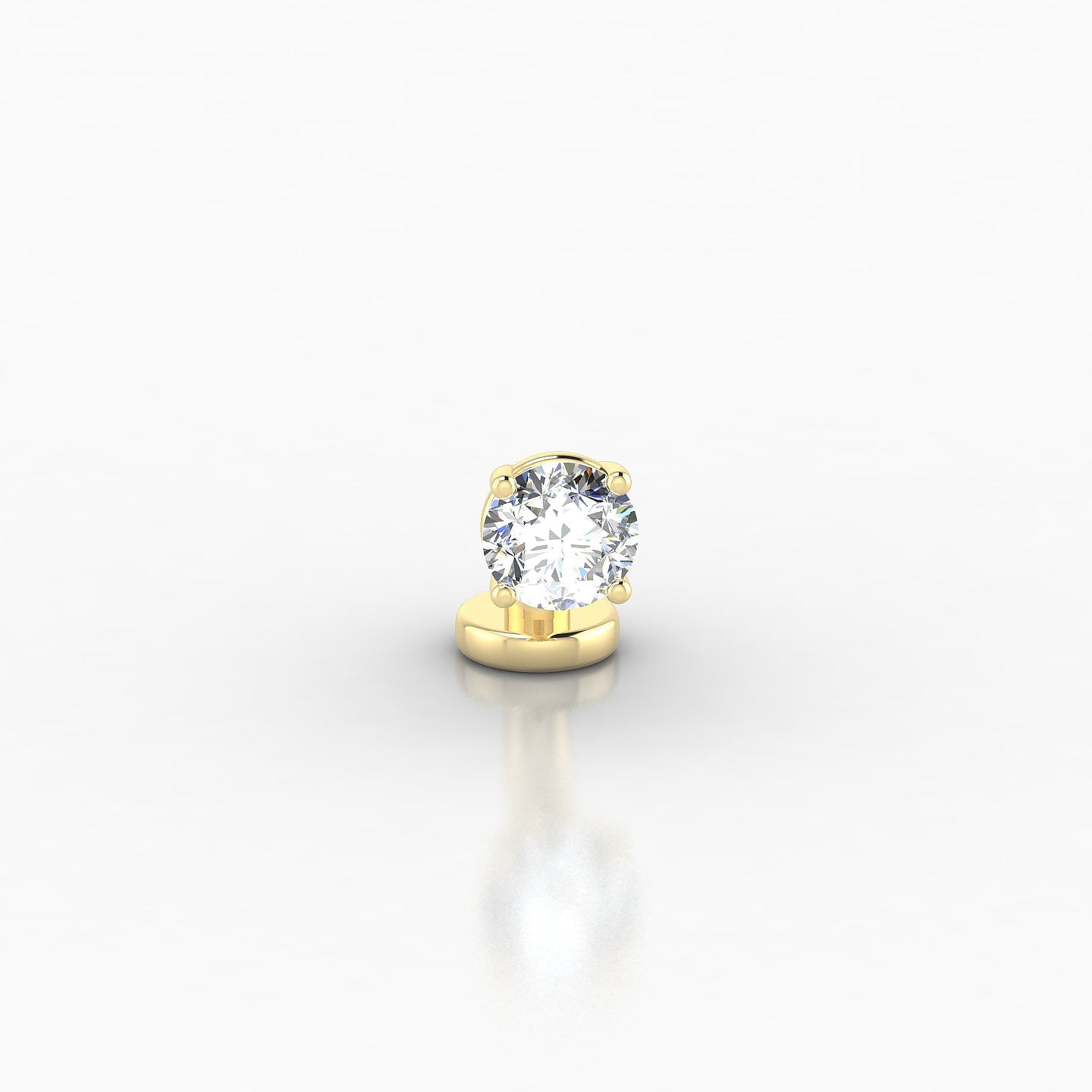 Nut | 18k Yellow Gold 6 mm 4 mm Round Diamond Floating Navel Piercing