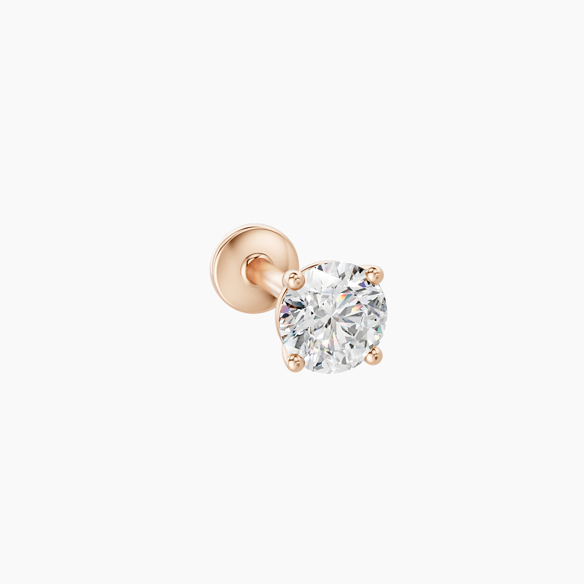 Nut | 18k Rose Gold 3.8 mm 6.5 mm Round Diamond Piercing