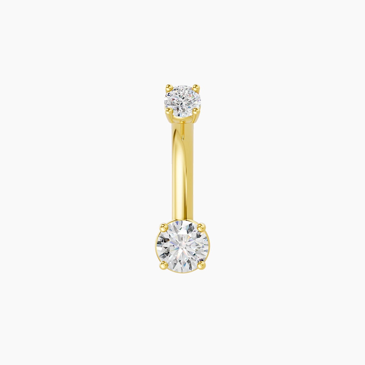 Nut | 18k Yellow Gold 4 mm 8 mm Round Diamond Belly Piercing