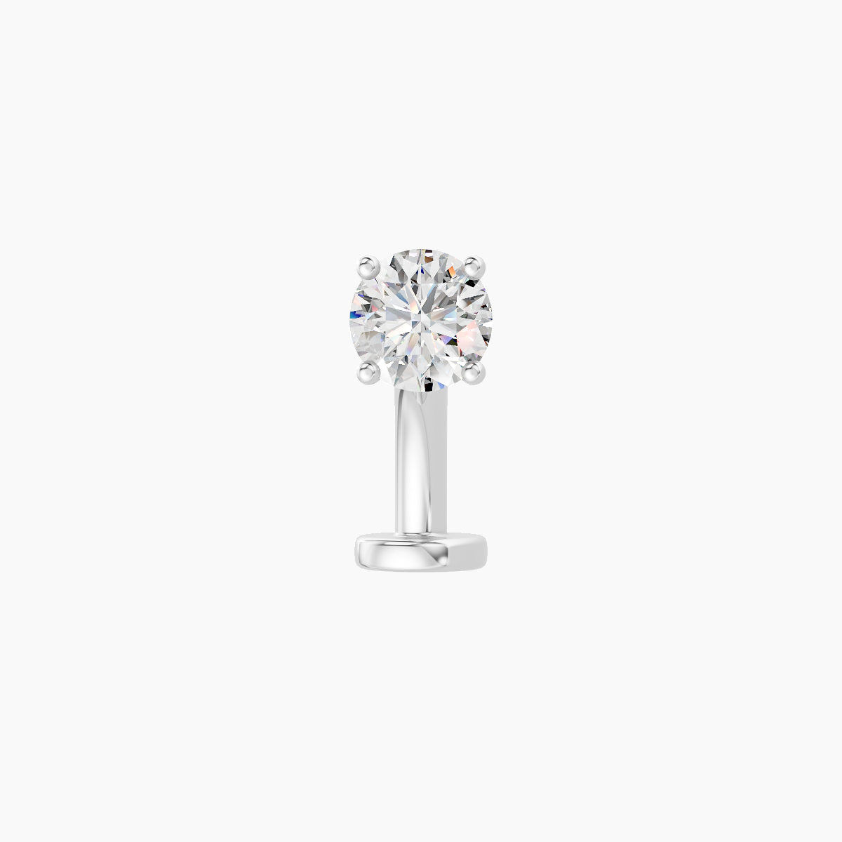 Nut | 18k White Gold 3.8 mm 8 mm Round Diamond Floating Navel Piercing