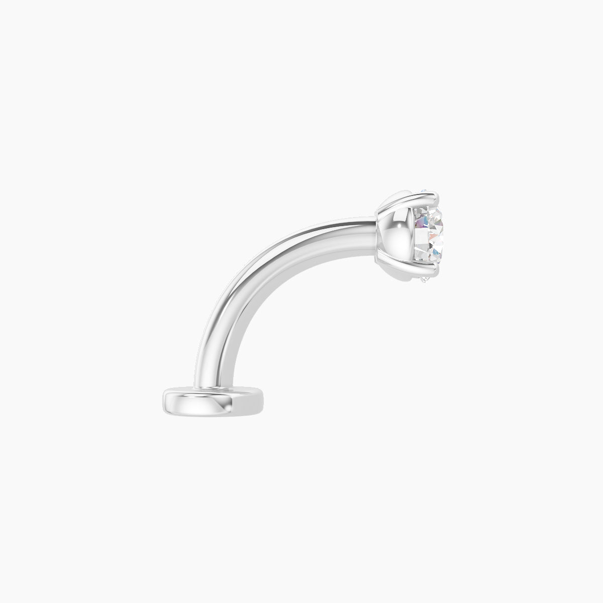 Nut | 18k White Gold 3.8 mm 8 mm Round Diamond Floating Navel Piercing