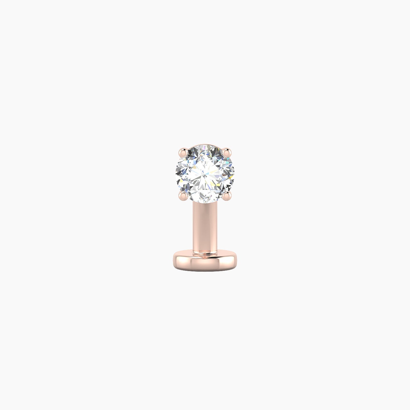 Nut | 18k Rose Gold 4 mm 8 mm Round Diamond Floating Navel Piercing