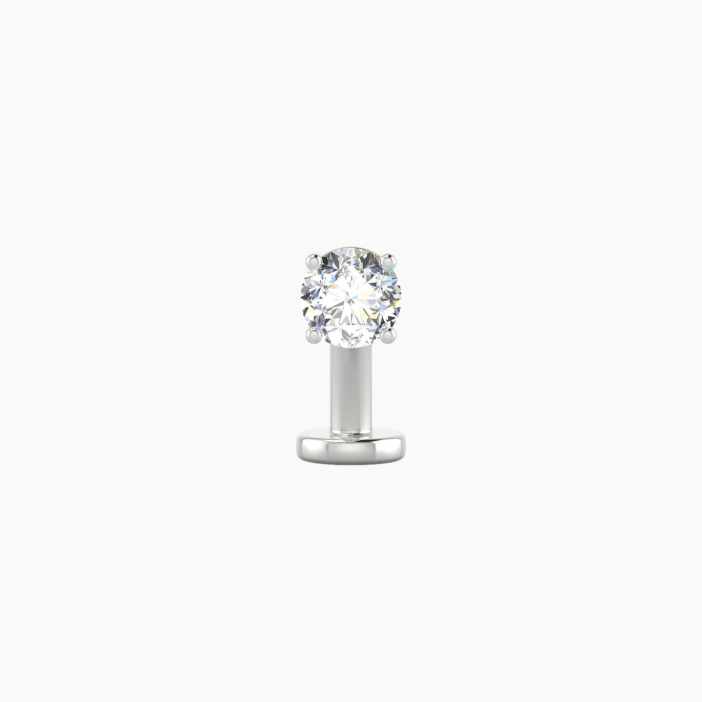 Nut | 18k White Gold 4 mm 8 mm Round Diamond Floating Navel Piercing