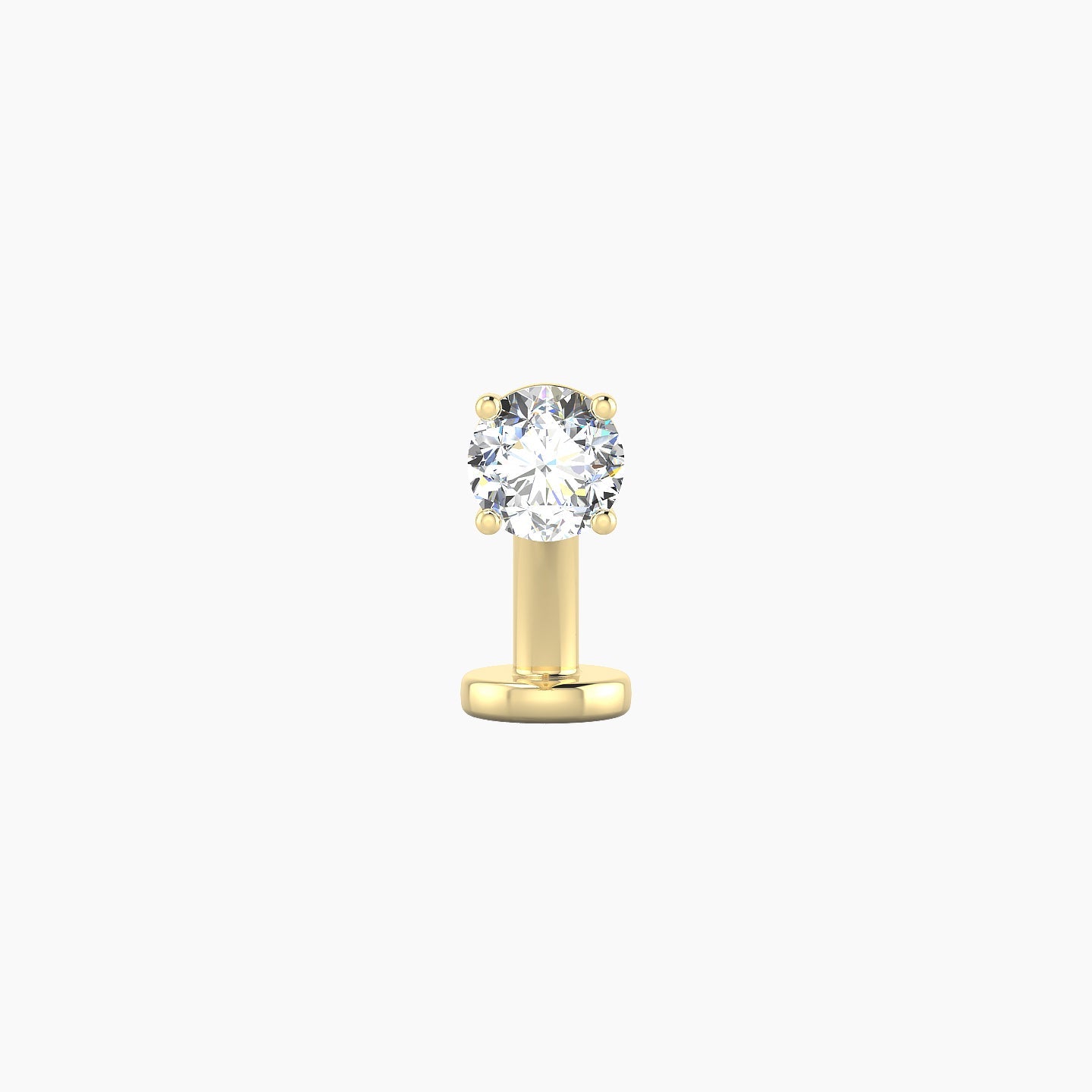 Nut | 18k Yellow Gold 4 mm 8 mm Round Diamond Floating Navel Piercing