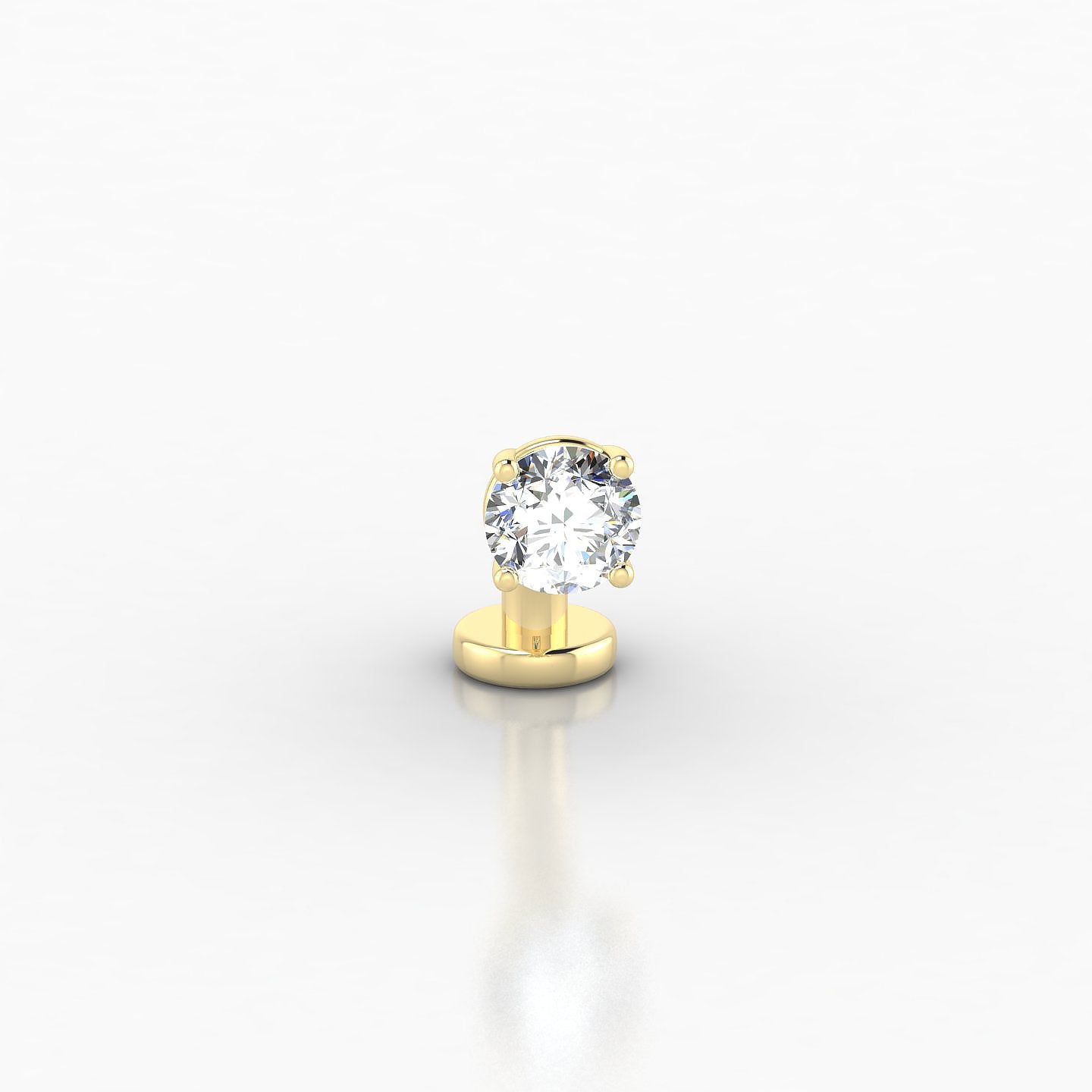 Nut | 18k Yellow Gold 8 mm 4 mm Round Diamond Floating Navel Piercing