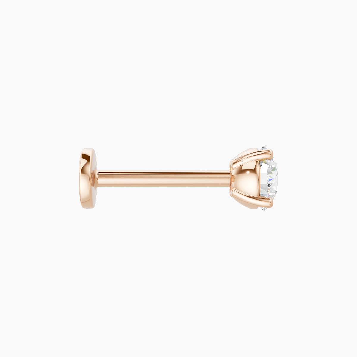 Nut | 18k Rose Gold 3.8 mm 8 mm Round Diamond Piercing