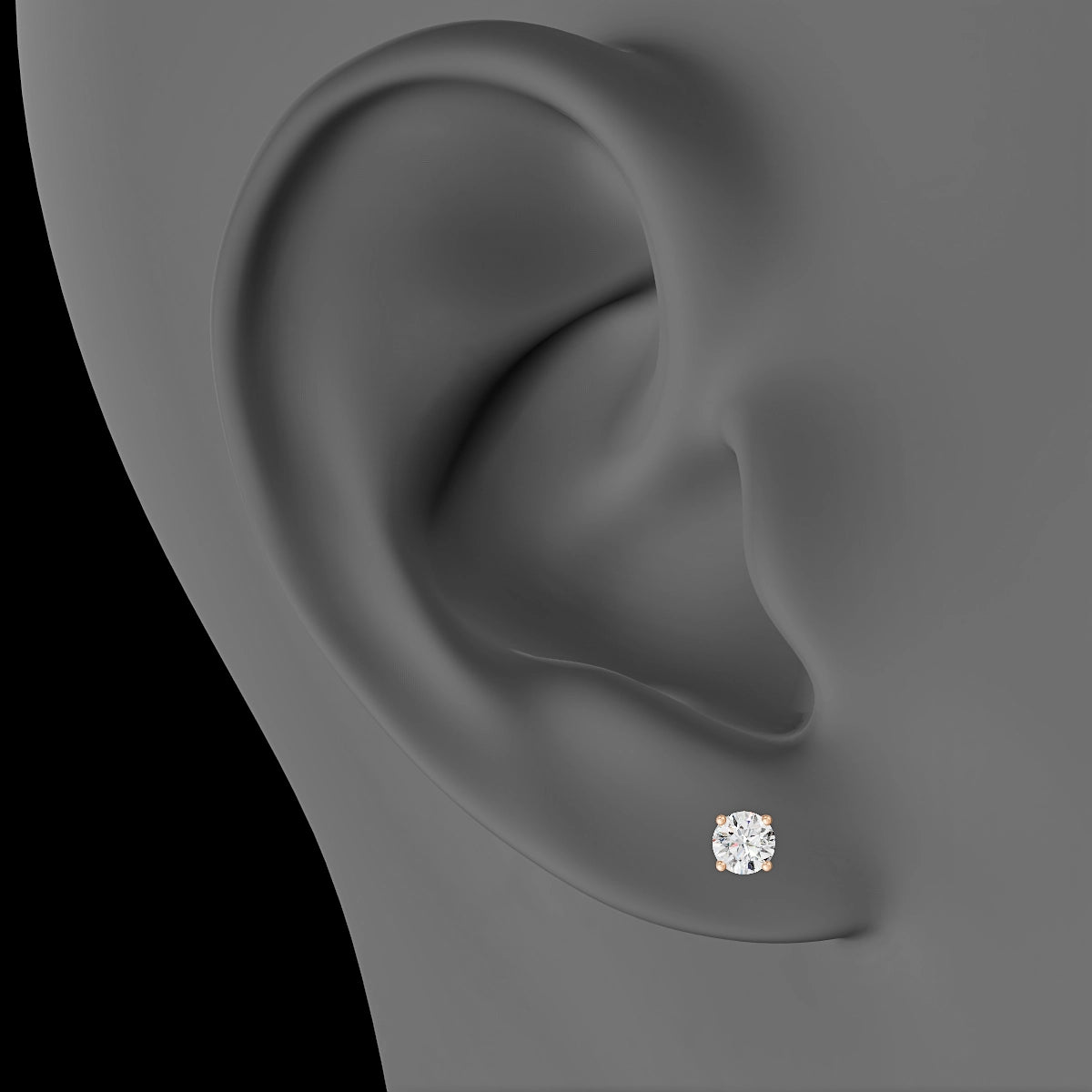 Nut | 18k Rose Gold 3.8 mm 8 mm Round Diamond Piercing