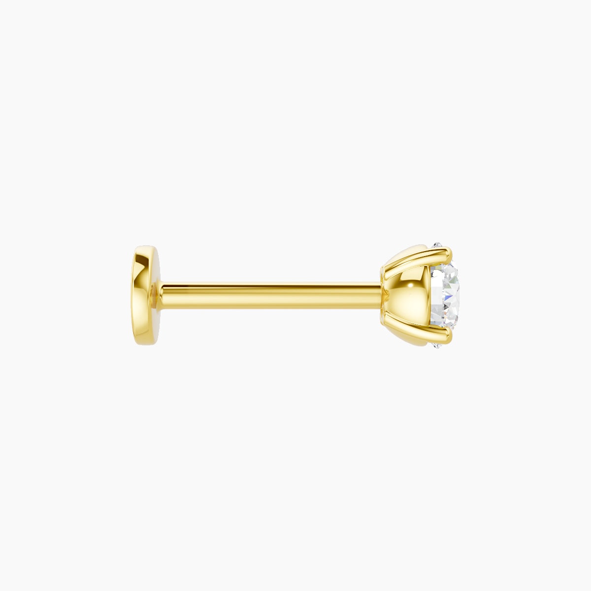 Nut | 18k Yellow Gold 3.8 mm 8 mm Round Diamond Piercing