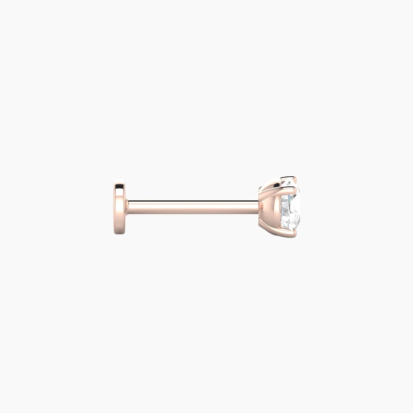 Nut | 18k Rose Gold 4 mm 8 mm Round Diamond Piercing