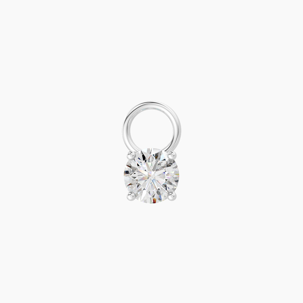 Nut | 18k White Gold 3.8 mm Round Diamond Charm
