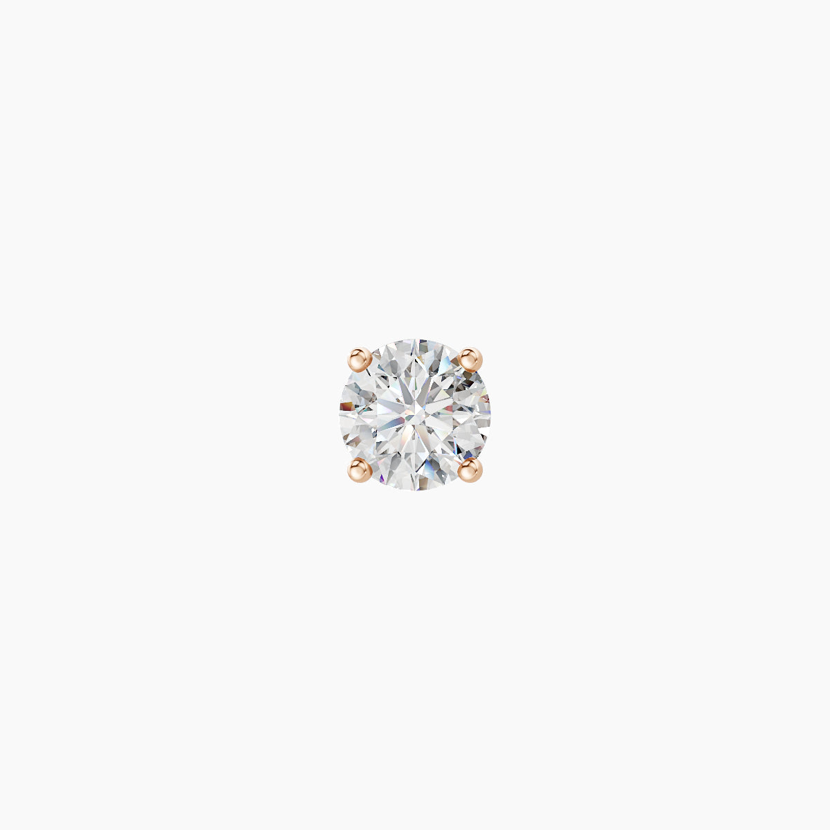 Nut | 18k Rose Gold 3.8 mm Round Diamond Earring