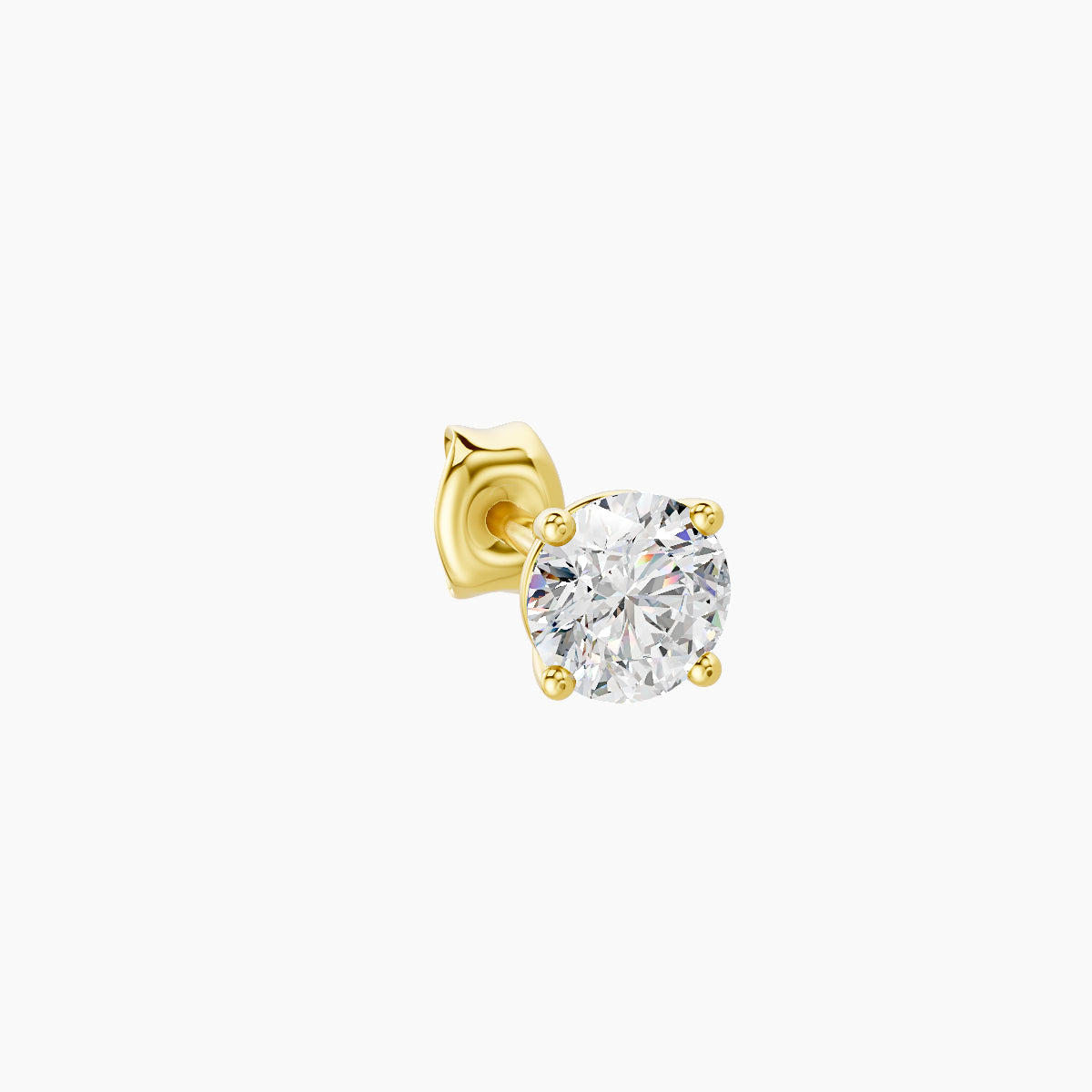 Nut | 18k Yellow Gold 3.8 mm Round Diamond Earring