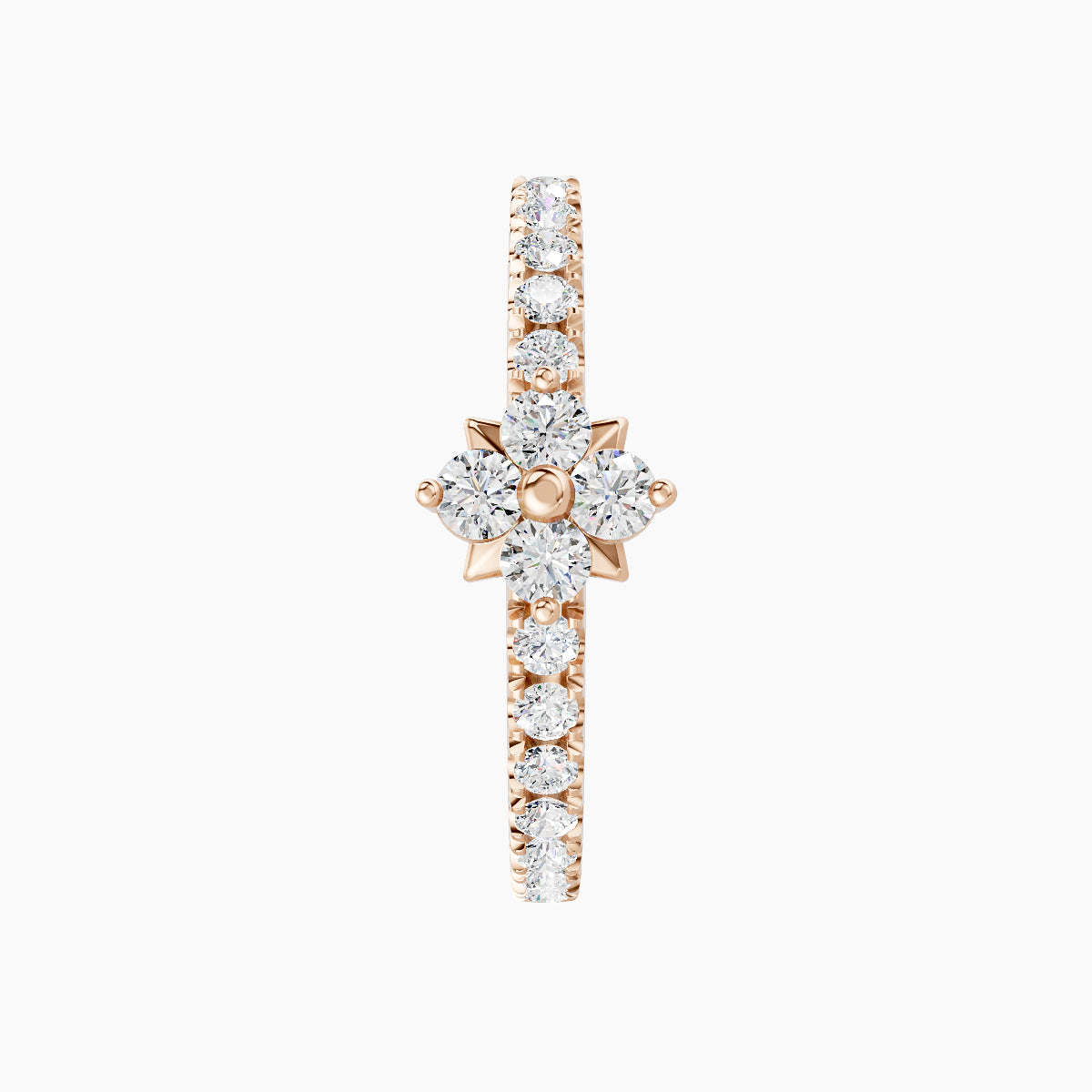 Nymph | 18k Rose Gold 11 mm Flower Diamond Hoop Piercing