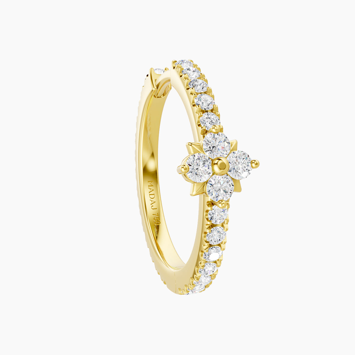 Nymph | 18k Yellow Gold 11 mm Flower Diamond Hoop Piercing