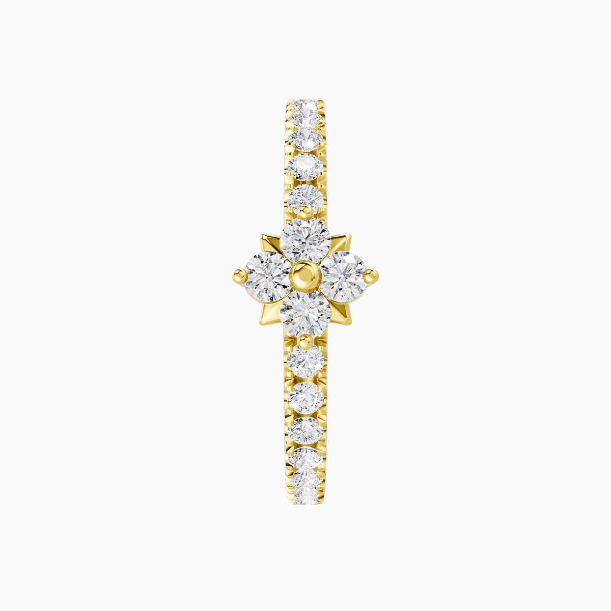 Nymph | 18k Yellow Gold 11 mm Flower Diamond Hoop Piercing