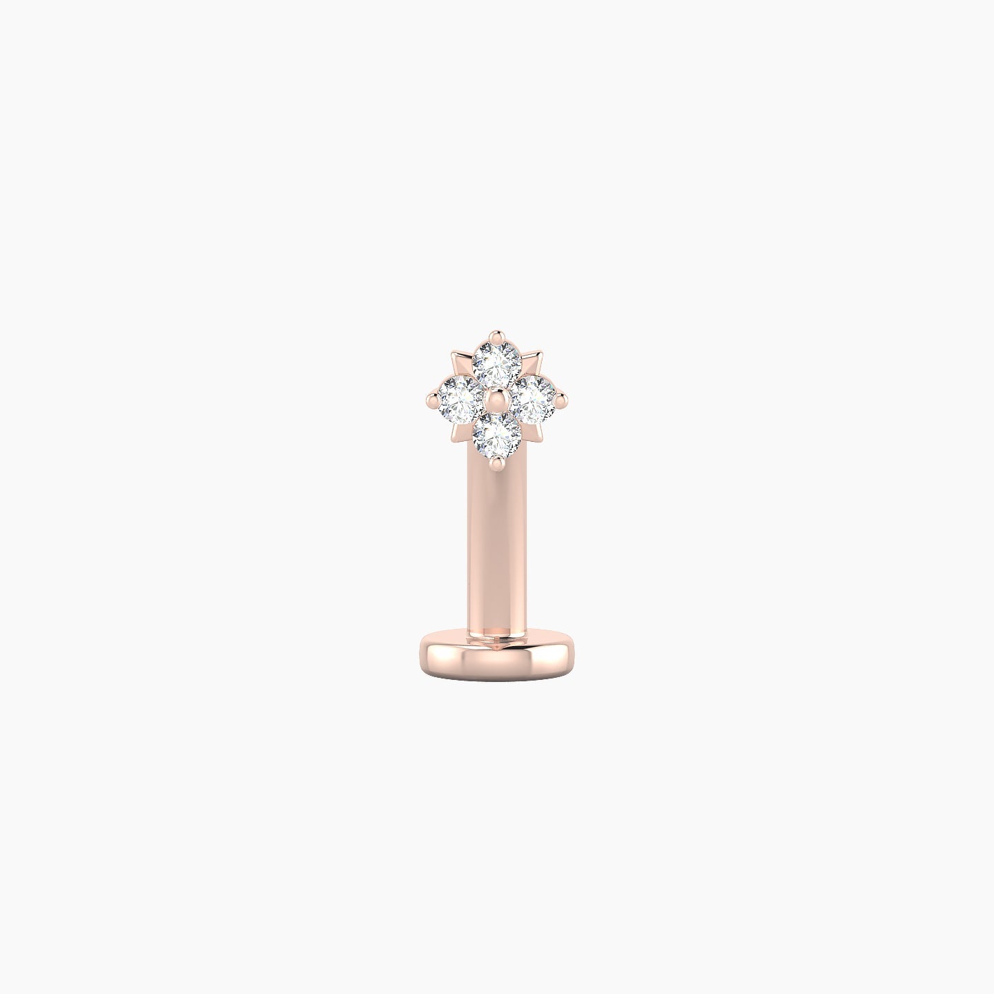 Nymph | 18k Rose Gold 4 mm 10 mm Flower Diamond Floating Navel Piercing