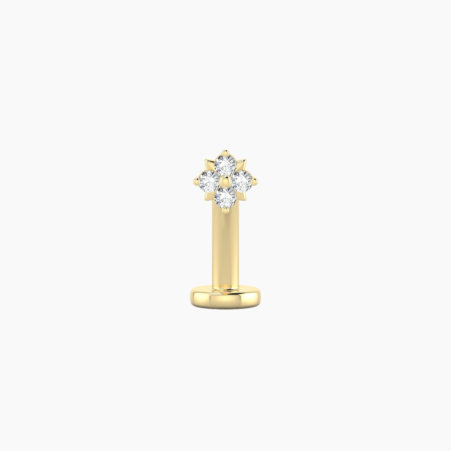 Nymph | 18k Yellow Gold 4 mm 10 mm Flower Diamond Floating Navel Piercing