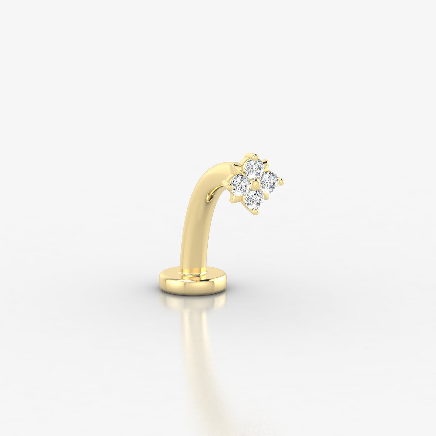 Nymph | 18k Yellow Gold 4 mm 10 mm Flower Diamond Floating Navel Piercing