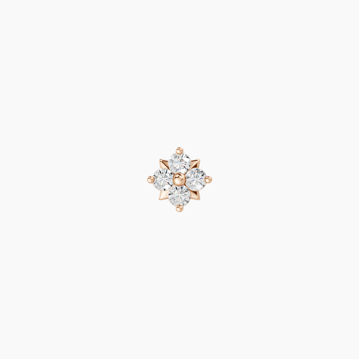 Nymph | 18k Rose Gold 4 mm 5 mm Flower Diamond Nose Piercing