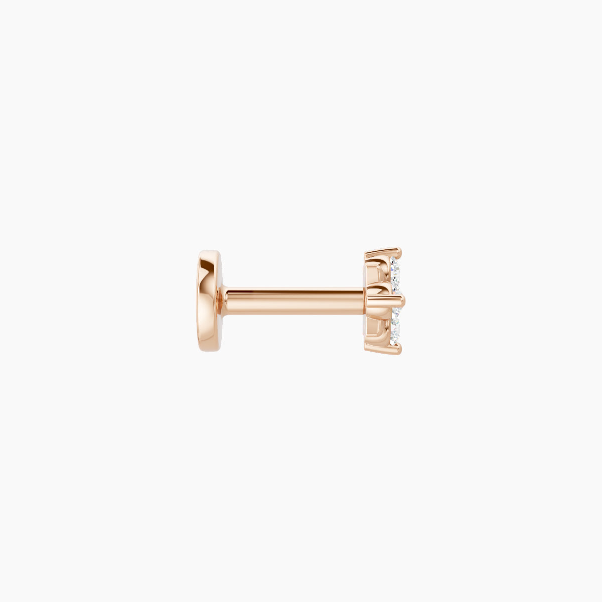 Nymph | 18k Rose Gold 4 mm 5 mm Flower Diamond Nose Piercing
