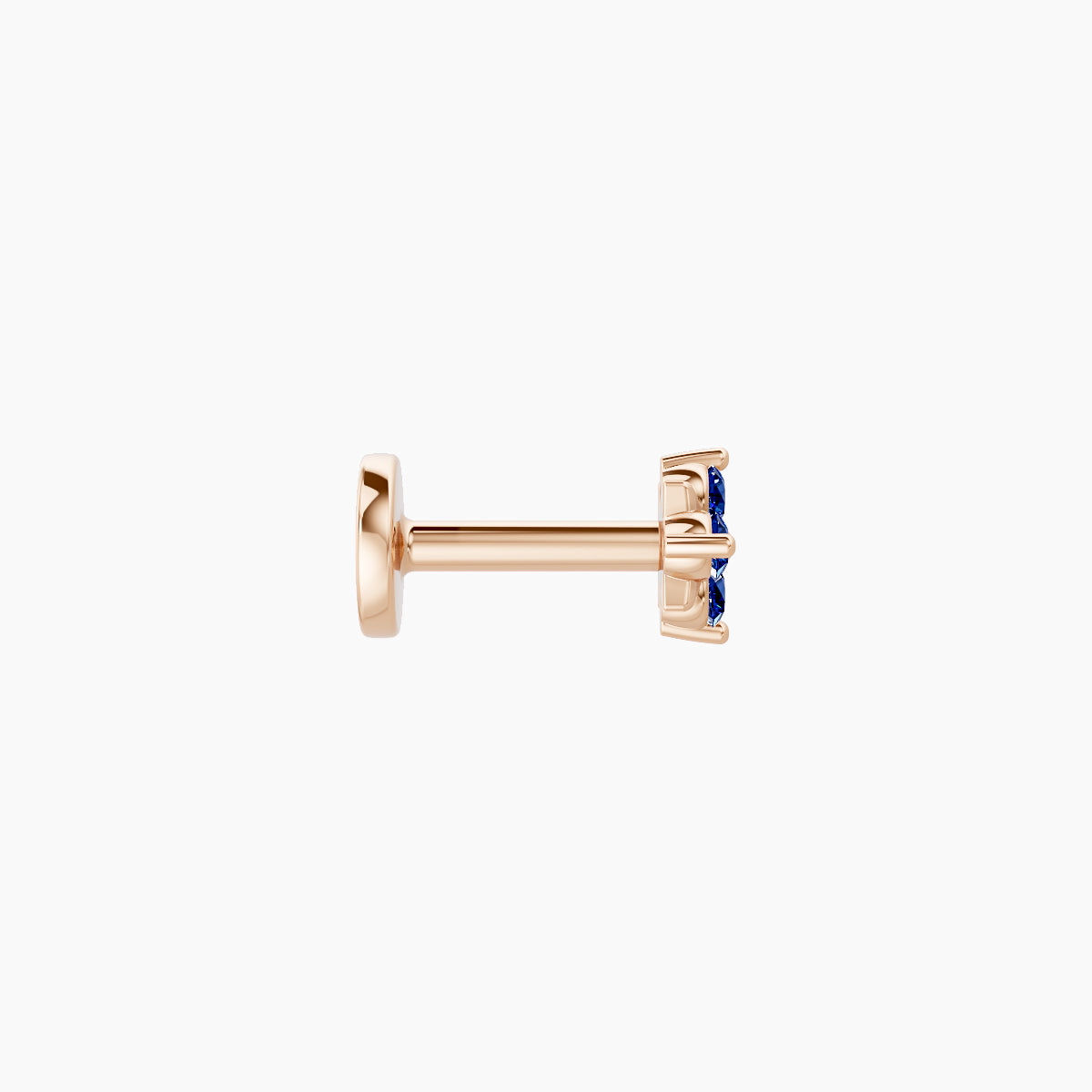 Nymph | 18k Rose Gold 5 mm 4 mm Flower Sapphire Nose Piercing