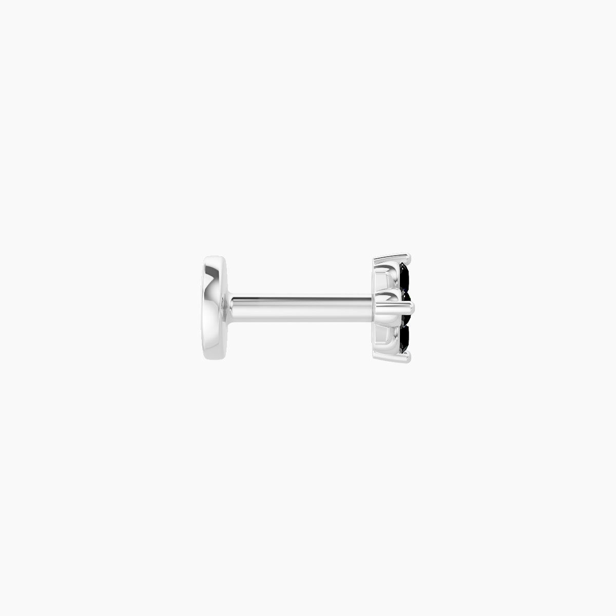 Nymph | 18k White Gold 5 mm 4 mm Flower Black Diamond Nose Piercing