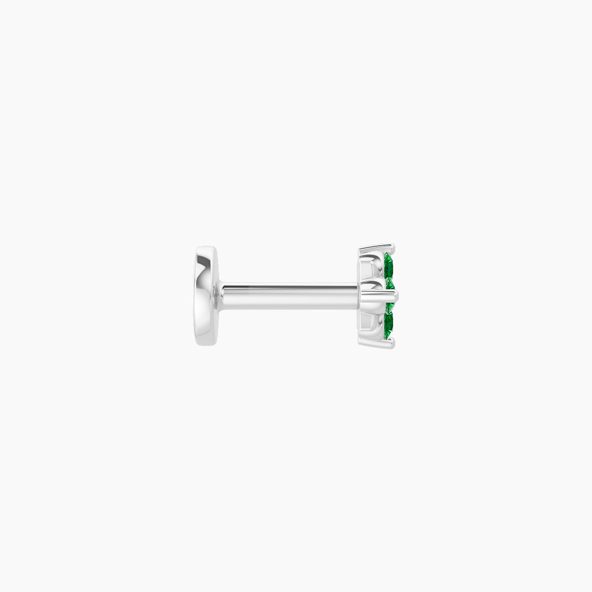 Nymph | 18k White Gold 5 mm 4 mm Flower Emerald Nose Piercing