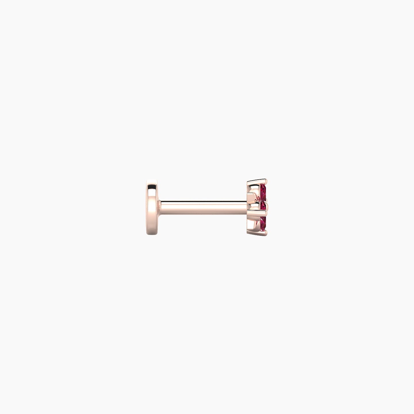 Nymph | 18k Rose Gold 5 mm 4 mm Flower Ruby Nostril Piercing