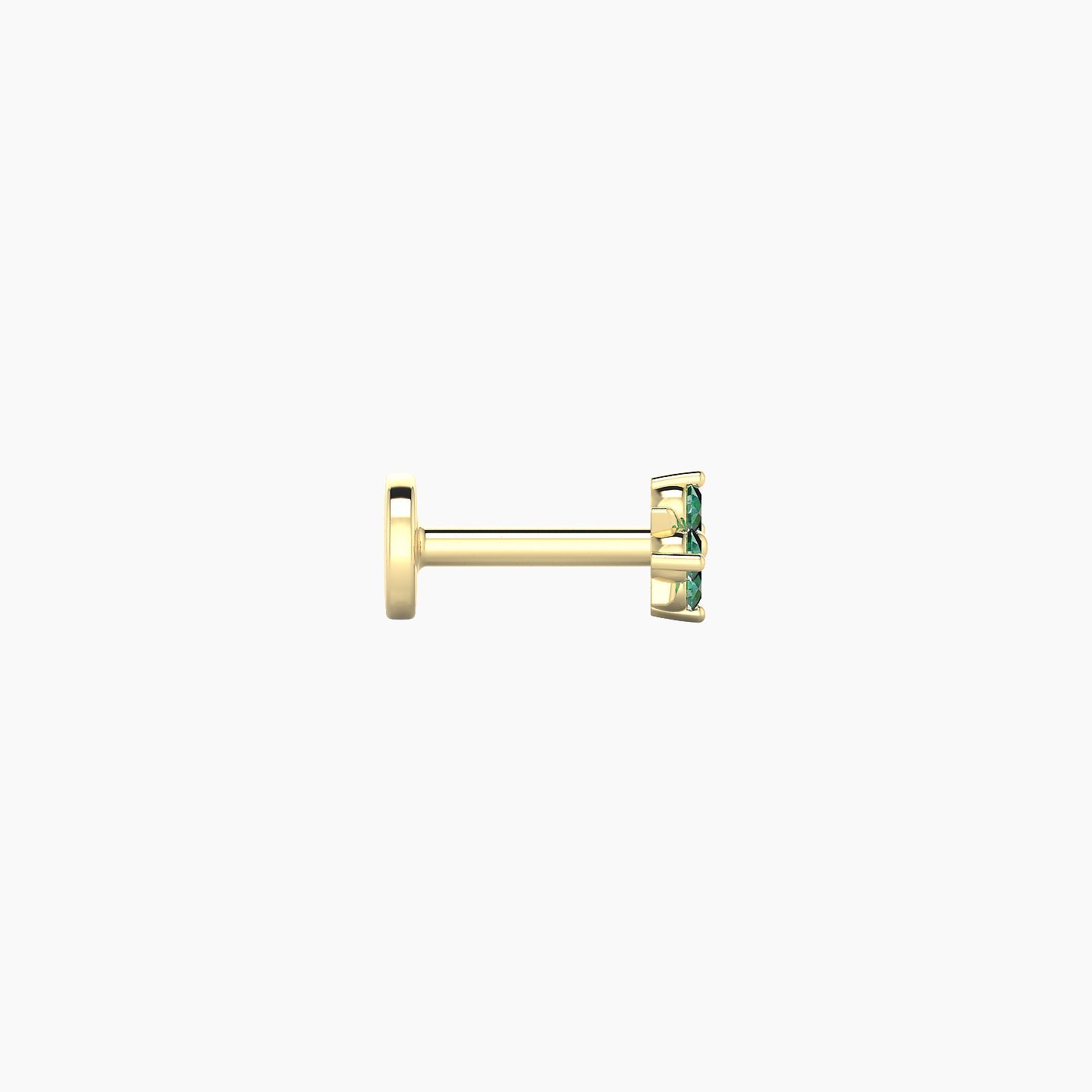 Nymph | 18k Yellow Gold 5 mm 4 mm Flower Emerald Nostril Piercing