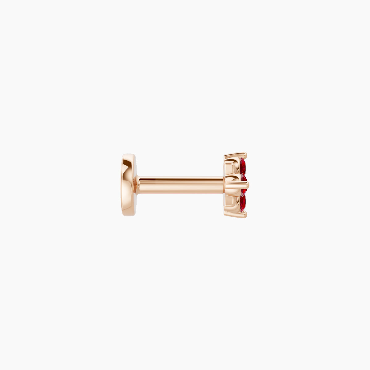 Nymph | 18k Rose Gold 5 mm 4 mm Flower Ruby Piercing