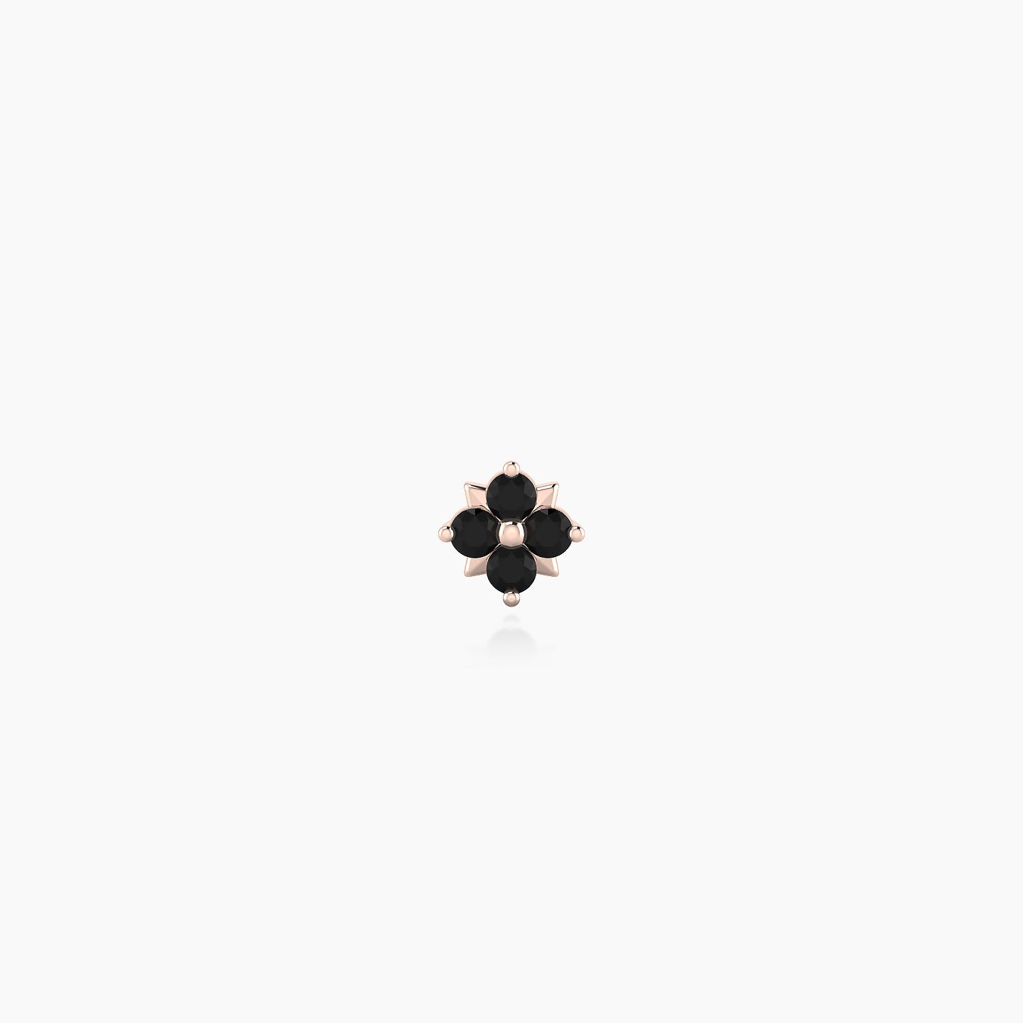 Nymph | 18k Rose Gold 5 mm 4 mm Flower Black Diamond Piercing