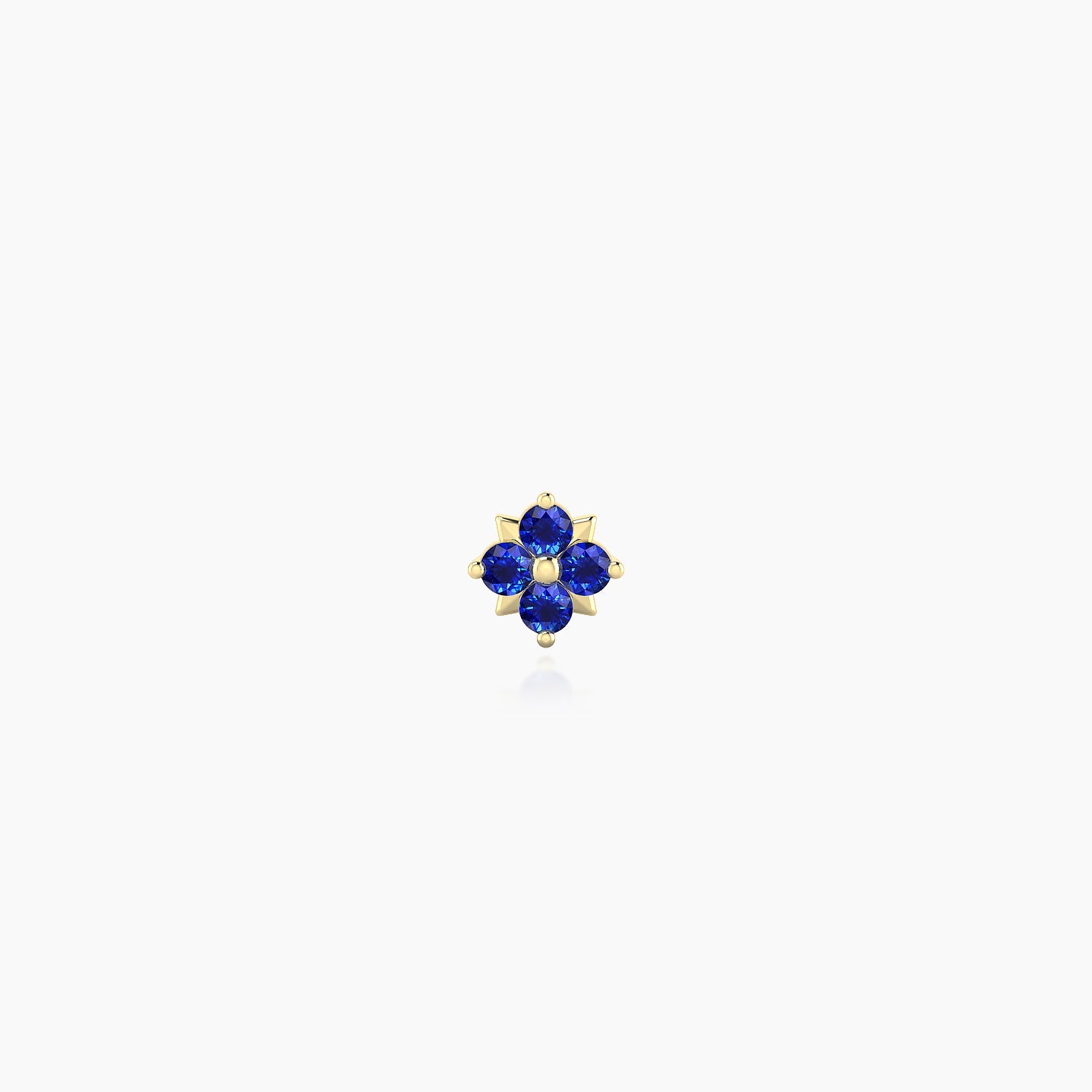 Nymph | 18k Yellow Gold 5 mm 4 mm Flower Sapphire Piercing