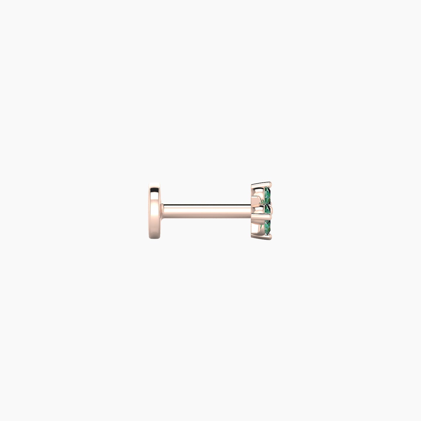 Nymph | 18k Rose Gold 5 mm 4 mm Flower Emerald Piercing