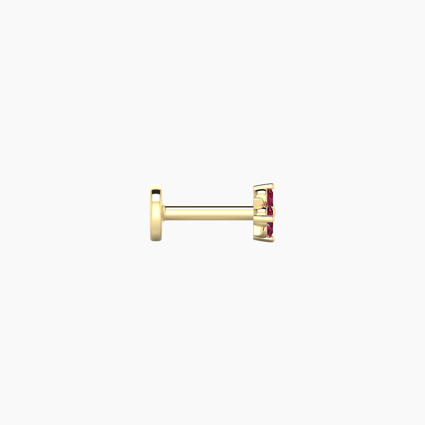 Nymph | 18k Yellow Gold 5 mm 4 mm Flower Ruby Piercing