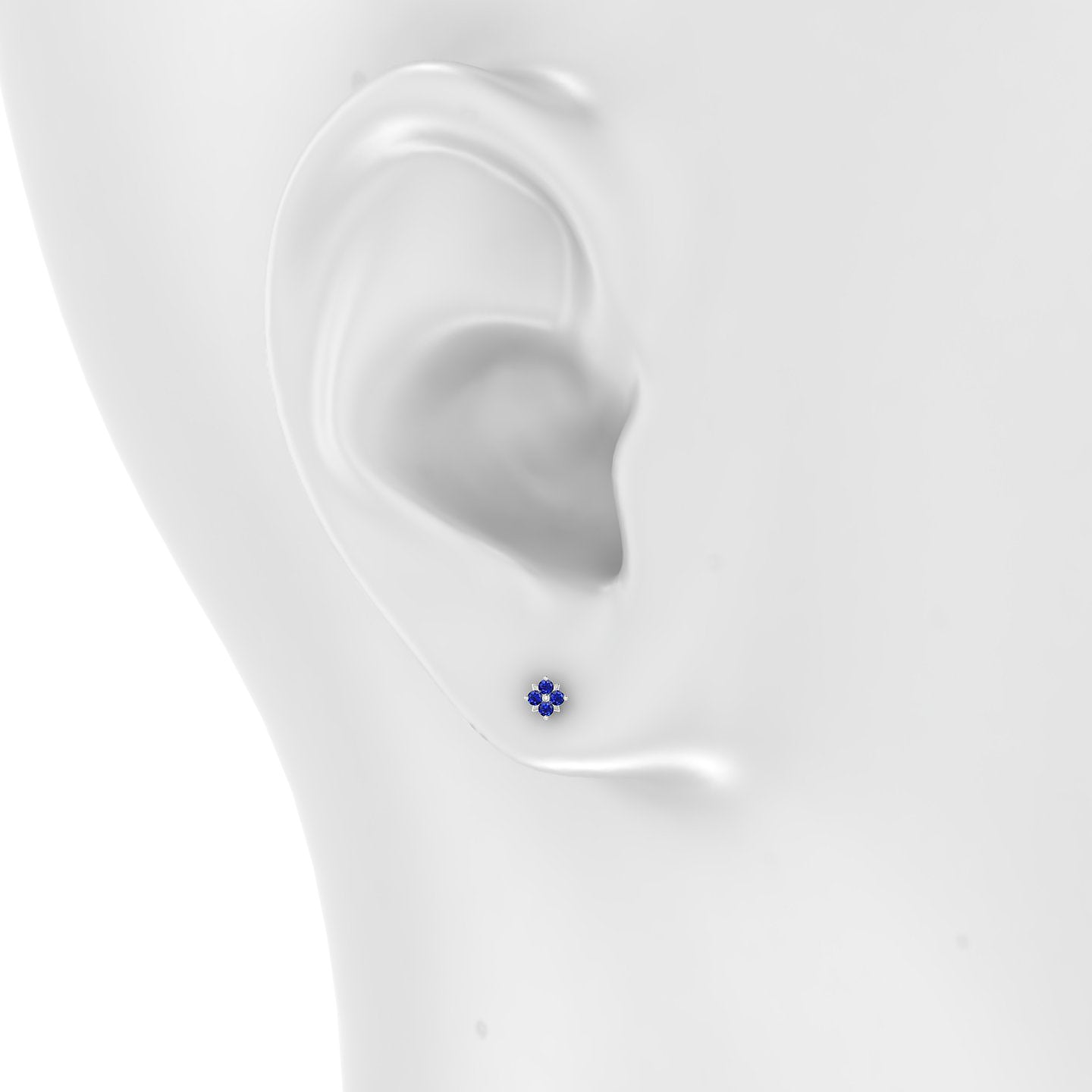 Nymph | 18k White Gold 5 mm 4 mm Flower Sapphire Piercing