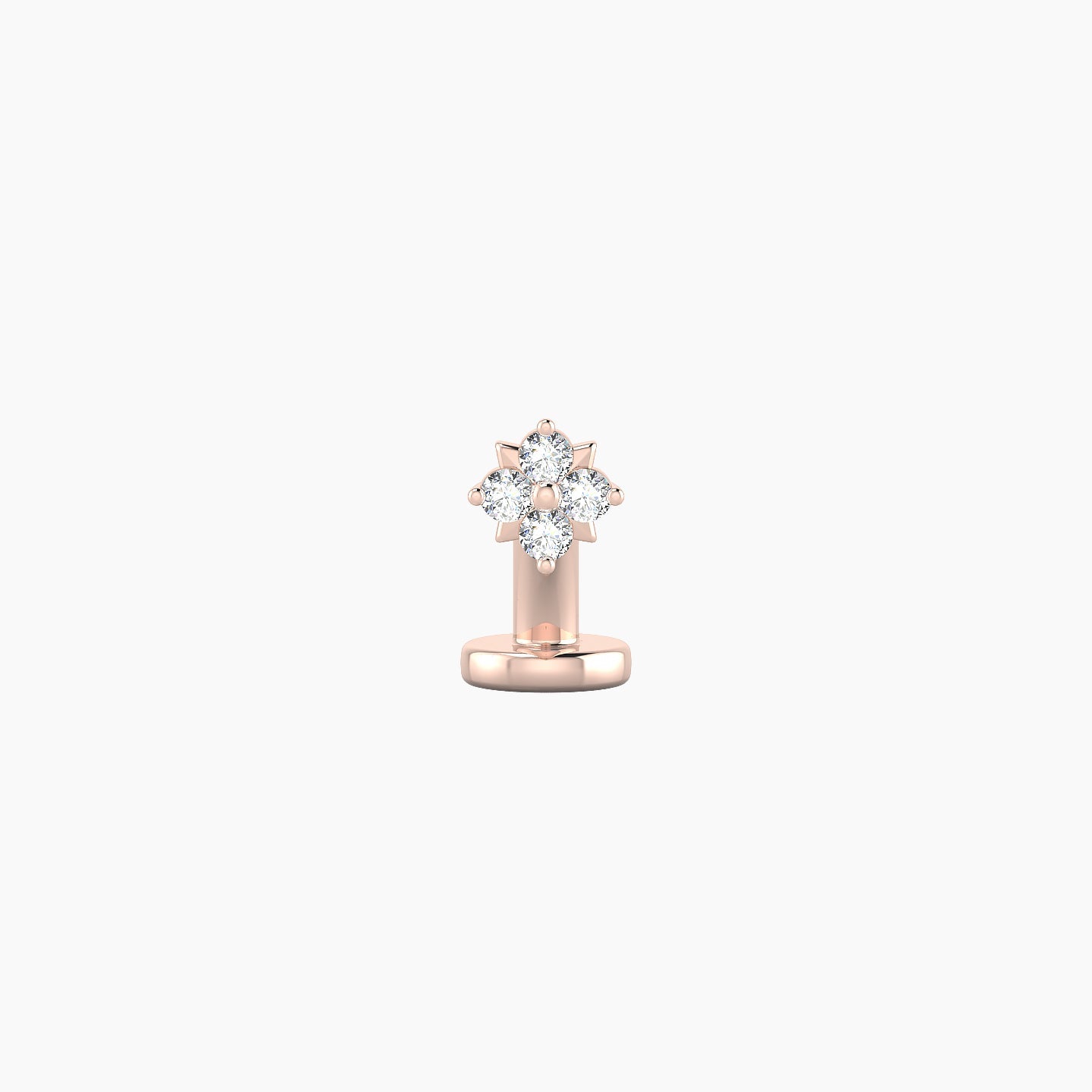 Nymph | 18k Rose Gold 4 mm 6 mm Flower Diamond Floating Navel Piercing