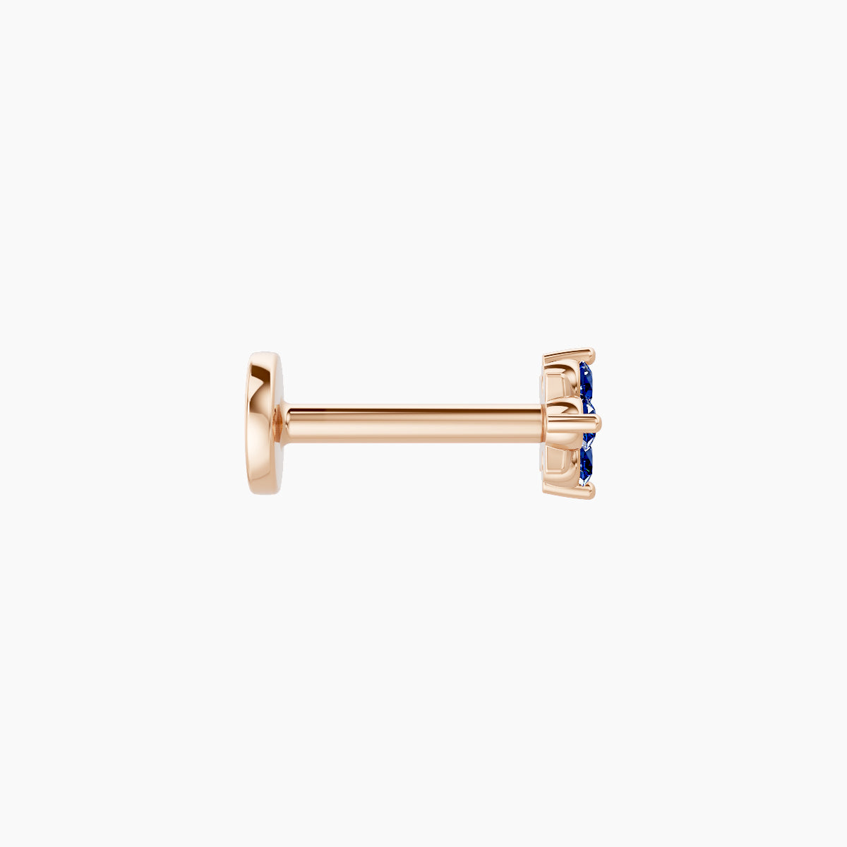 Nymph | 18k Rose Gold 6.5 mm 4 mm Flower Sapphire Nose Piercing