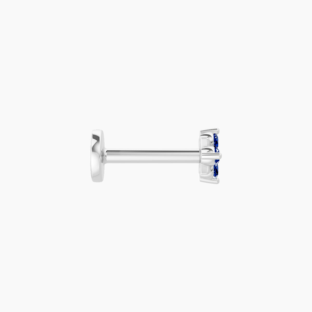 Nymph | 18k White Gold 6.5 mm 4 mm Flower Sapphire Nose Piercing