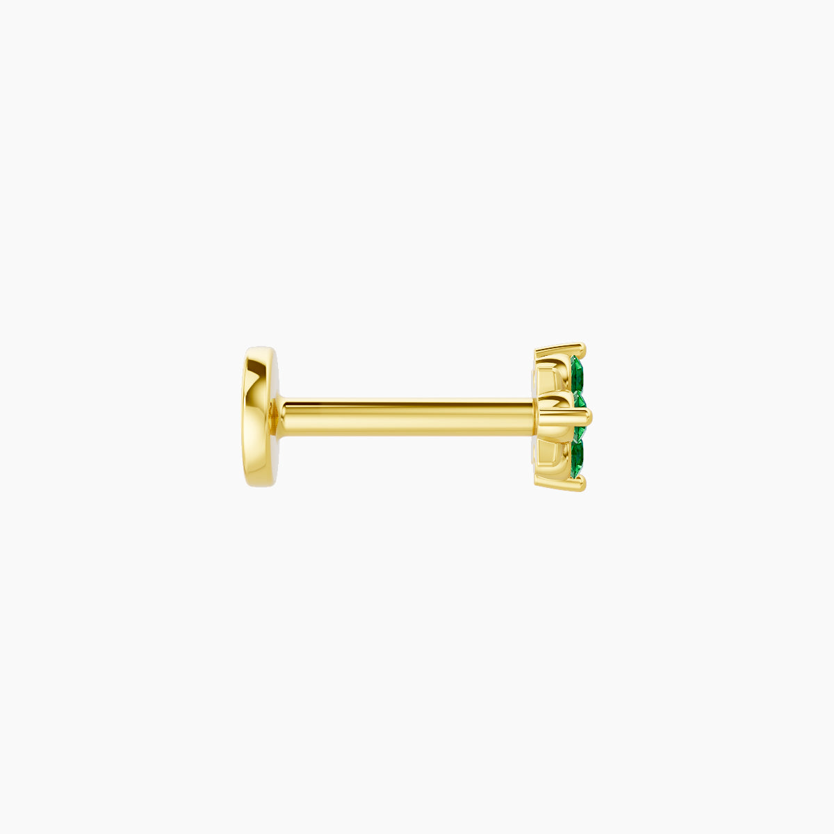 Nymph | 18k Yellow Gold 6.5 mm 4 mm Flower Emerald Nose Piercing