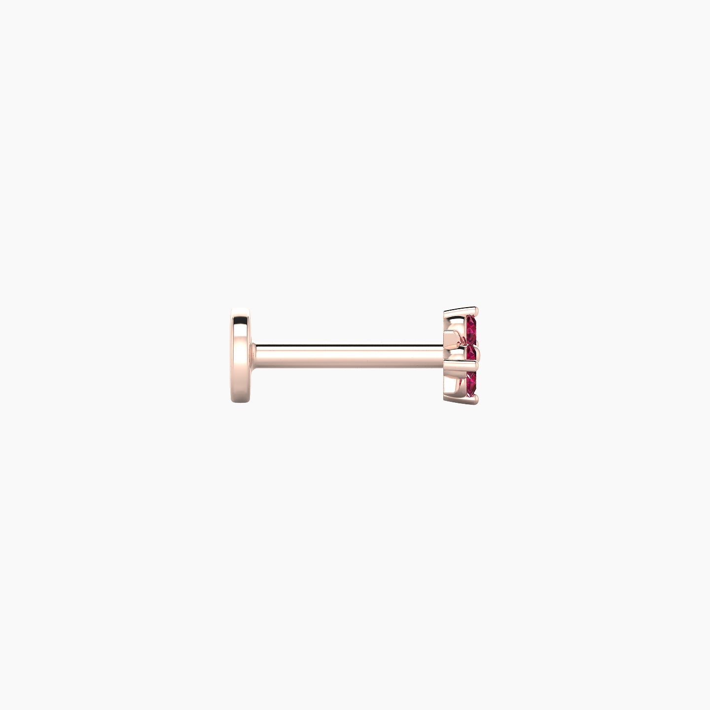 Nymph | 18k Rose Gold 6.5 mm 4 mm Flower Ruby Nostril Piercing