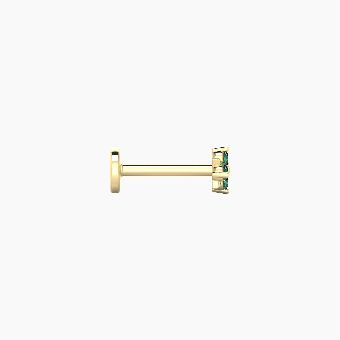 Nymph | 18k Yellow Gold 6.5 mm 4 mm Flower Emerald Nostril Piercing