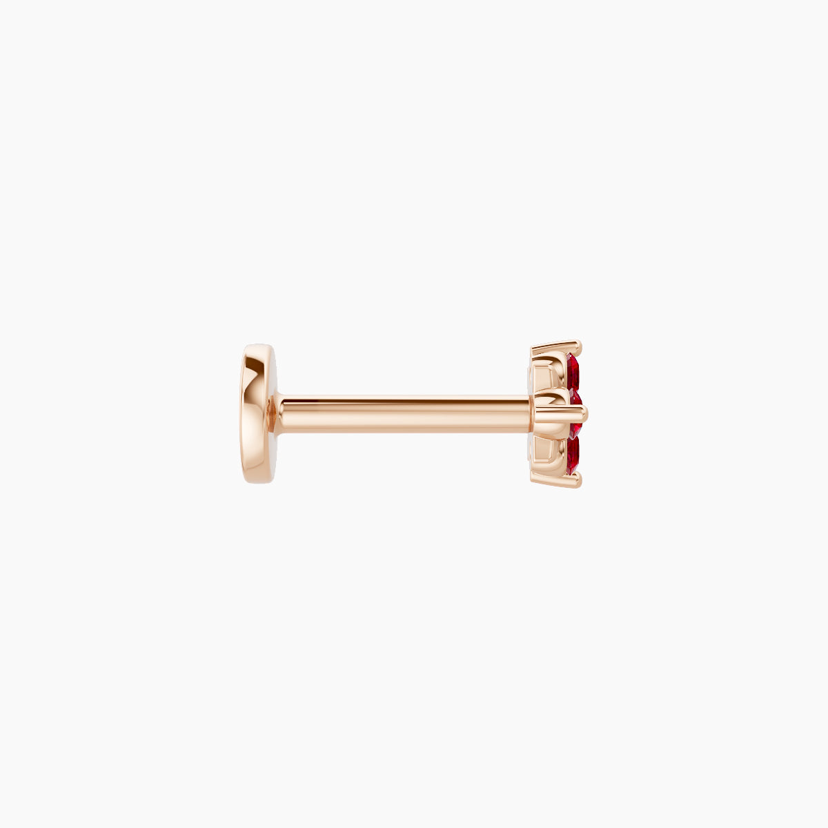 Nymph | 18k Rose Gold 6.5 mm 4 mm Flower Ruby Piercing